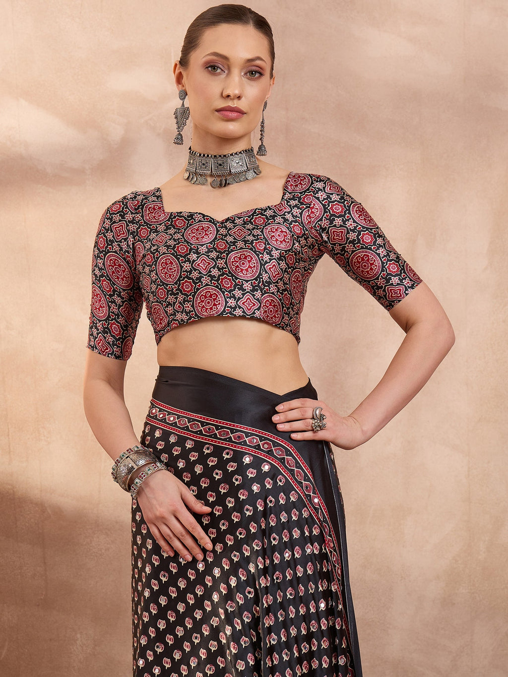 Maira Mirror Work Semi Modal Saree for Wedding & Party Wear ClothsVilla