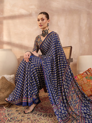 Maira Mirror Work Semi Modal Saree for Wedding & Party Wear ClothsVilla