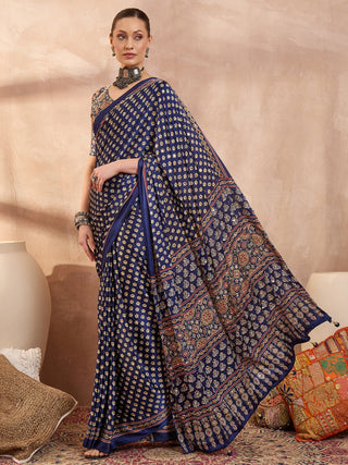 Maira Mirror Work Semi Modal Saree for Wedding & Party Wear ClothsVilla