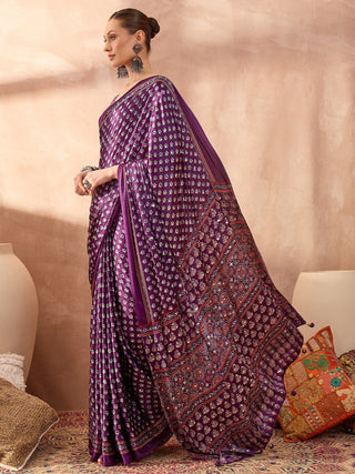 Maira Mirror Work Semi Modal Saree for Wedding & Party Wear ClothsVilla