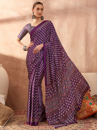 Maira Mirror Work Semi Modal Saree for Wedding & Party Wear ClothsVilla