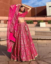 Load image into Gallery viewer, Malai Satin Silk Lehenga Choli Set with Embroidered Dupatta ClothsVilla