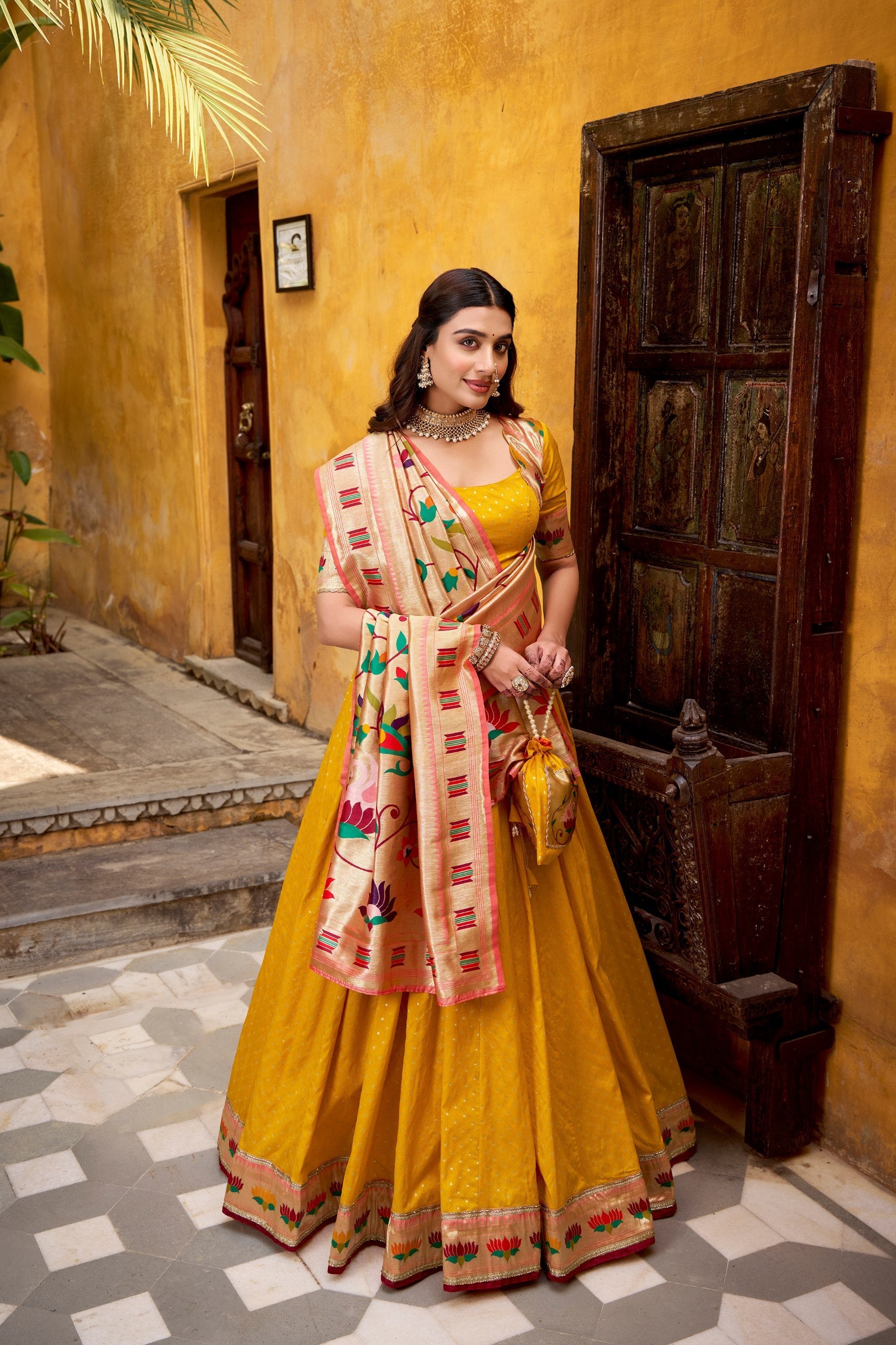 Mango Paithani Lehenga Set with Batwa ClothsVilla Main image