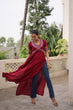 Load image into Gallery viewer, Maroon 14 Kg Rayon Kutchi Gamthi Embroidered Kurti ClothsVilla
