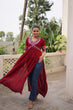 Load image into Gallery viewer, Maroon 14 Kg Rayon Kutchi Gamthi Embroidered Kurti ClothsVilla