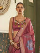 Load image into Gallery viewer, Maroon Banarasi Silk Blend Saree with Unstitched Blouse Piece ClothsVilla