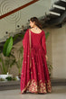 Load image into Gallery viewer, Maroon Chinnon Embroidered Zari &amp; Sequins Work Gown with Designer Dupatta – Festive &amp; Party Wear ClothsVilla