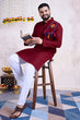Load image into Gallery viewer, Maroon Color Festival Wear Men's Kurta Stylish Collection Clothsvilla