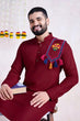 Load image into Gallery viewer, Maroon Color Festival Wear Men's Kurta Stylish Collection Clothsvilla