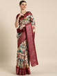 Load image into Gallery viewer, Maroon Color Printed With Zari Border Dola Silk Saree Clothsvilla
