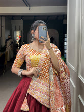Load image into Gallery viewer, Maroon Color Pure Cotton Chaniya Choli Set Clothsvilla