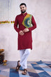 Load image into Gallery viewer, Maroon Color Ready to Wear Traditional Kurta for Mens Wear Clothsvilla