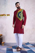 Load image into Gallery viewer, Maroon Color Ready to Wear Traditional Kurta for Mens Wear Clothsvilla