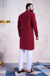 Load image into Gallery viewer, Maroon Color Ready to Wear Traditional Kurta for Mens Wear Clothsvilla