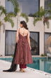 Load image into Gallery viewer, Maroon Cotton Printed Anarkali Suit ClothsVilla