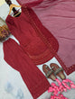 Load image into Gallery viewer, Maroon Crepe Farshi Palazzo Suit ClothsVilla