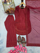 Load image into Gallery viewer, Maroon Crepe Farshi Palazzo Suit ClothsVilla