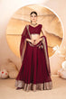 Load image into Gallery viewer, Maroon Designer Dyeable Faux Blooming Lehenga Choli with 7mm Sequins Embroidery &amp; Lace-Border Dupatta ClothsVilla