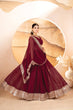 Load image into Gallery viewer, Maroon Designer Dyeable Faux Blooming Lehenga Choli with 7mm Sequins Embroidery &amp; Lace-Border Dupatta ClothsVilla