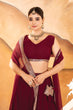 Load image into Gallery viewer, Maroon Designer Dyeable Faux Blooming Lehenga Choli with 7mm Sequins Embroidery &amp; Lace-Border Dupatta ClothsVilla