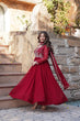 Load image into Gallery viewer, Maroon Designer Faux Blooming Gown with Sequins &amp; Beads Embroidery ClothsVilla