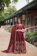 Load image into Gallery viewer, Maroon Designer Lehenga Choli with Dupatta – Rangoli Silk, Sequins, and Thread Embroidery ClothsVilla