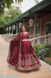 Load image into Gallery viewer, Maroon Designer Lehenga Choli with Dupatta – Rangoli Silk, Sequins, and Thread Embroidery ClothsVilla