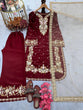 Load image into Gallery viewer, Maroon Designer Party Wear Chinon Silk Plazzo Set – Exquisite Embroidery &amp; Handwork ClothsVilla