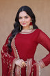 Load image into Gallery viewer, Maroon Designer Zari Sequins Gown ClothsVilla