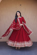 Load image into Gallery viewer, Maroon Designer Zari Sequins Gown ClothsVilla