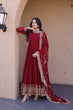 Load image into Gallery viewer, Maroon Designer Zari Sequins Gown ClothsVilla