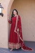 Load image into Gallery viewer, Maroon Designer Zari Sequins Gown ClothsVilla