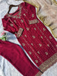 Load image into Gallery viewer, Maroon Desirable Faux Georgette Co-Ord Set with Sequin Top, Pant &amp; Dupatta Fully Stitched ClothsVilla