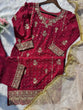 Load image into Gallery viewer, Maroon Desirable Faux Georgette Co-Ord Set with Sequin Top, Pant &amp; Dupatta Fully Stitched ClothsVilla