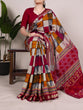 Load image into Gallery viewer, Maroon Elegant Chanderi Printed Saree with Temple Border &amp; Matching Blouse ClothsVilla