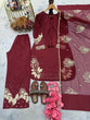 Load image into Gallery viewer, Maroon Elegant Embroidered Crepe Palazzo Set with Dupatta ClothsVilla