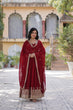 Load image into Gallery viewer, Maroon Elegant Faux Blooming Embroidered Gown with Dupatta
