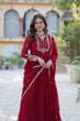 Load image into Gallery viewer, Maroon Elegant Faux Blooming Georgette Gown with Sequins Embroidery &amp; Matching Dupatta