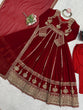 Load image into Gallery viewer, Maroon Elegant Faux Georgette Anarkali Set with Pant &amp; Dupatta ClothsVilla