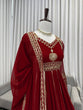 Load image into Gallery viewer, Maroon Elegant Faux Georgette Anarkali Set with Pant &amp; Dupatta ClothsVilla
