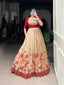 Maroon Elegant Green Silk Printed Gown with Embroidered Banglory Koti ClothsVilla