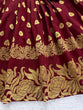 Load image into Gallery viewer, Maroon Elegant Jacquard Anarkali Set with Pant &amp; Dupatta ClothsVilla
