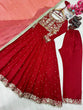 Load image into Gallery viewer, Maroon Elegant Party Wear Pure Chinon Silk Anarkali Gown with Dupatta &amp; Pant Palazzo Set