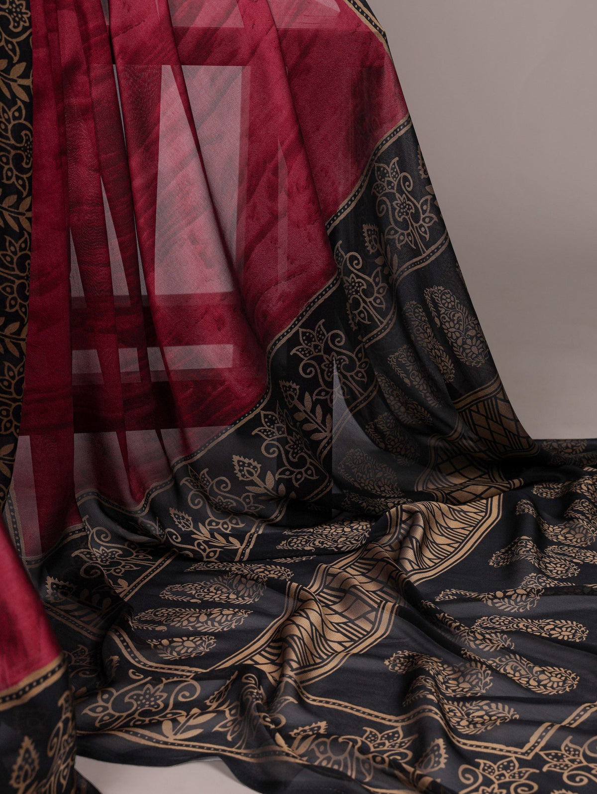 Maroon Elegant Rangoli Silk Printed Saree with Matching Unstitched Blouse – Lightweight & Stylish Daily/Festive Wear ClothsVilla