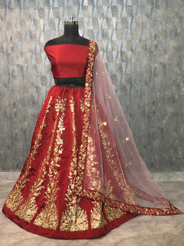 Maroon Elegant Tapeta Silk Lehenga Set ClothsVilla