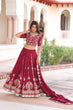 Load image into Gallery viewer, Maroon Elegant Vichitra Silk Full-Stitched Lehenga Choli Set with Heavy Sequins &amp; Thread Embroidery, Unstitched Blouse &amp; Designer Embroidered Dupatta ClothsVilla