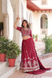 Load image into Gallery viewer, Maroon Elegant Vichitra Silk Full-Stitched Lehenga Choli Set with Heavy Sequins &amp; Thread Embroidery, Unstitched Blouse &amp; Designer Embroidered Dupatta ClothsVilla