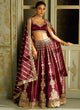 Load image into Gallery viewer, Maroon Embrace Tradition with Elegance – Kasturi Silk Lehenga Set ClothsVilla