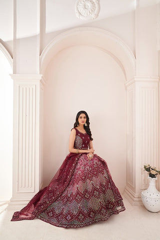 Captivating Maroon Embroidered Lehenga Choli Set - Perfect for Parties ClothsVilla