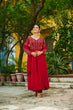 Load image into Gallery viewer, Maroon Faux Blooming Multithread Beads Embroidered Gown Set with Matching Bottom &amp; Dupatta – Stitched Ensemble ClothsVilla